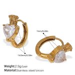 color: EH1141WEG White Zircon Small Hoop Earrings