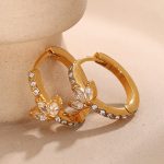 New Micro Inlaid Zircon 18K Gold Plated Five-Pointed Star Love Ear Clip Earrings Personalized Ear Bones Buckle