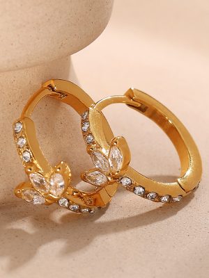 New Micro Inlaid Zircon 18K Gold Plated Five-Pointed Star Love Ear Clip Earrings Personalized Ear Bones Buckle