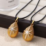 French Style Temperament Elegant High-Grade Water Drop Eight-Pointed Stars Diamond-Studded Design Stainless Steel Jewelry Necklace for Women