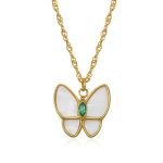 color: Gold C-018 Butterfly Necklace