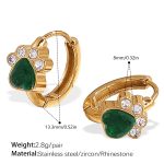 color: EH1150GNG Green Zircon Small Hoop Earrings