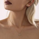 Colorful Snowflake Zircon Necklace Bracelet Ear Studs Set Female Stainless Steel Full Rhinestone Jewelry Non-Fading Jewelry