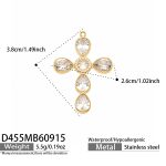 color: D455-White Zircon Cross Gold Pendant