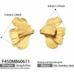 color: F450-Double Layer Half Flower Gold Stud Earrings