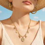 Vintage Stainless Steel 18K Gold Plating Cross Pendant Light Luxury Female Accessories Non-Fading Necklace