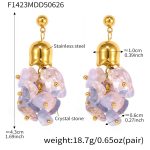 color: F1423-Natural Amethyst Oval Earrings