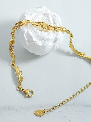 Light Luxury Personalized Design Stainless Steel Plated 18K Gold Accessories Inlaid Zircon Bracelet Trendy Women