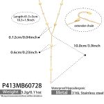 color: P413-Sunflower Zircon Gold Y Letter Shape Necklace -41.5+5cm