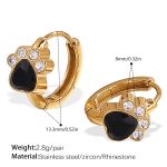 color: EH1150BKG Black Zircon Small Hoop Earrings