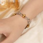Twilight Ins18k Gold Stainless Steel Color Matching Bracelet Female Temperament Handmade Ball Bead Chain Advanced Ornament