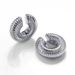 color: Spiral Pattern Hollow Ear Clip Steel Color MS-205