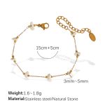 color: SL118GWG Grayish White Stone Gold Bracelet