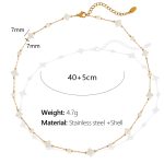 color: XL237 White Shell Gold Bracelet