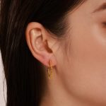 C- Shaped Sun Light Radiation Earrings New Fashionable Earrings Stainless Steel PVD Electroplated 18K Real Gold Ornament