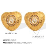 color: EH790WEG White Stone Gold Earrings