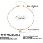color: TXP071-Bear Zircon Gold Necklace -31+10cm