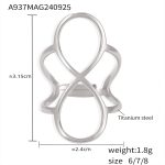 color: A937-Steel Color Ring / size: US 7