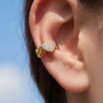 French Love Wave Design Earring Ear Clip Stainless Steel 18K Gold Plated Ornament