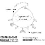 color: E387-Multi-pendant Steel Color Imitation Pearl Bracelet 17+5cm