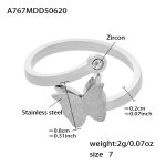 color: A767-Steel Color Butterfly Ring