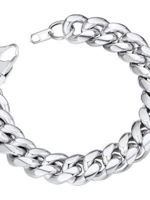 New Figaro Chain Men's Stainless Steel Necklace Cuban Chain Steel Color Encryption