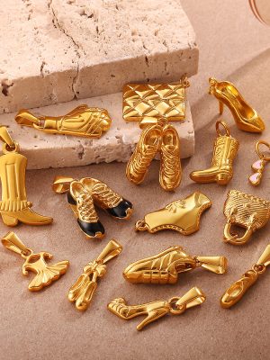 Golden Shoe Bag Clothing Style All-Match Pendant Exquisite Three-Dimensional Design Personalized DIY Ornament Accessories