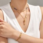 New Chinese Style Gourd Tassel Necklace Girls' Stainless Steel Plated 18K Gold Pendant Non-Fading Advanced Clavicle Chain