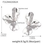 color: F312-Steel Color Sunflower Earrings
