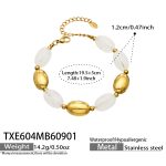 color: TXE604-White Resin Gold Bracelet -19.5+5cm