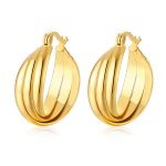 color: 20MM Gold Multi-layer Splice Dome Earrings MS-030