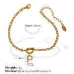 color: SL100 White Rhinestone P Gold Bracelet
