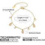 color: TXE240-Cube Zircon Gold Bracelet -17+5cm