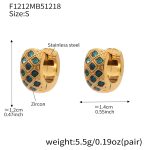 color: F1212-Blue Color Zircon Earrings -Small