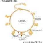 color: TXS392-Gold diy Anklet 20+5cm