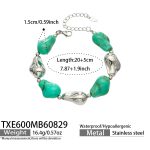 color: TXE600-Green Color Resin Steel Color Bracelet -20+5cm