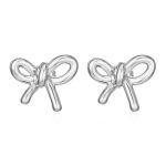 color: Cast Bow Earrings Steel Color MS-425