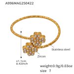 color: A996-Gold 5A Zircon Ring / size: US 7