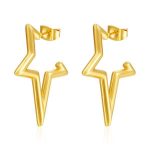 color: Statement Five-pointed Star Stud Earrings Gold MS-595