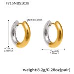 color: F715-Mixed Color Earrings -Inner Diameter 12mm Outer Diameter 20mm