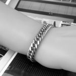 Ornament Stainless Steel Bracelet Men's Hip Hop Bracelet Double Woven Two-Side Grinding 10mm Wide Chain