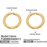color: F580-Gold Earrings -Inner Diameter 14mm