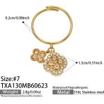 color: TXA130-Champagne Color Zircon Gold Ring -Size 7
