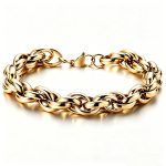 color: 7mm Wide Lobster Clasp Gold / size: 17cm Bracelet