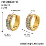 color: F1052-Deep Blue Zircon Earrings -Large