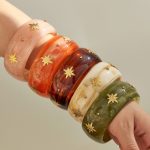 Vintage Resin Bracelet Stainless Steel Eight Awn Star Veneer Light Luxury Ornament Bracelet Combination