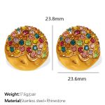 color: EH786 Multicolor Rhinestone Gold Earrings