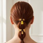 Candy-Colored Bear Pendant Black High Elastic Hair Ring All-Match Daily Height Horsetail Headwear