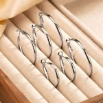 color: 3 Pair Set Steel Color