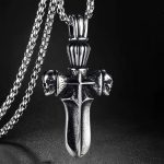 New Accessories Personality Cross Stainless Steel Skull Men's Necklace